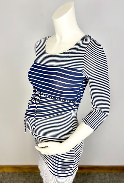 S - Motherhood Striped Bodycon Dress
