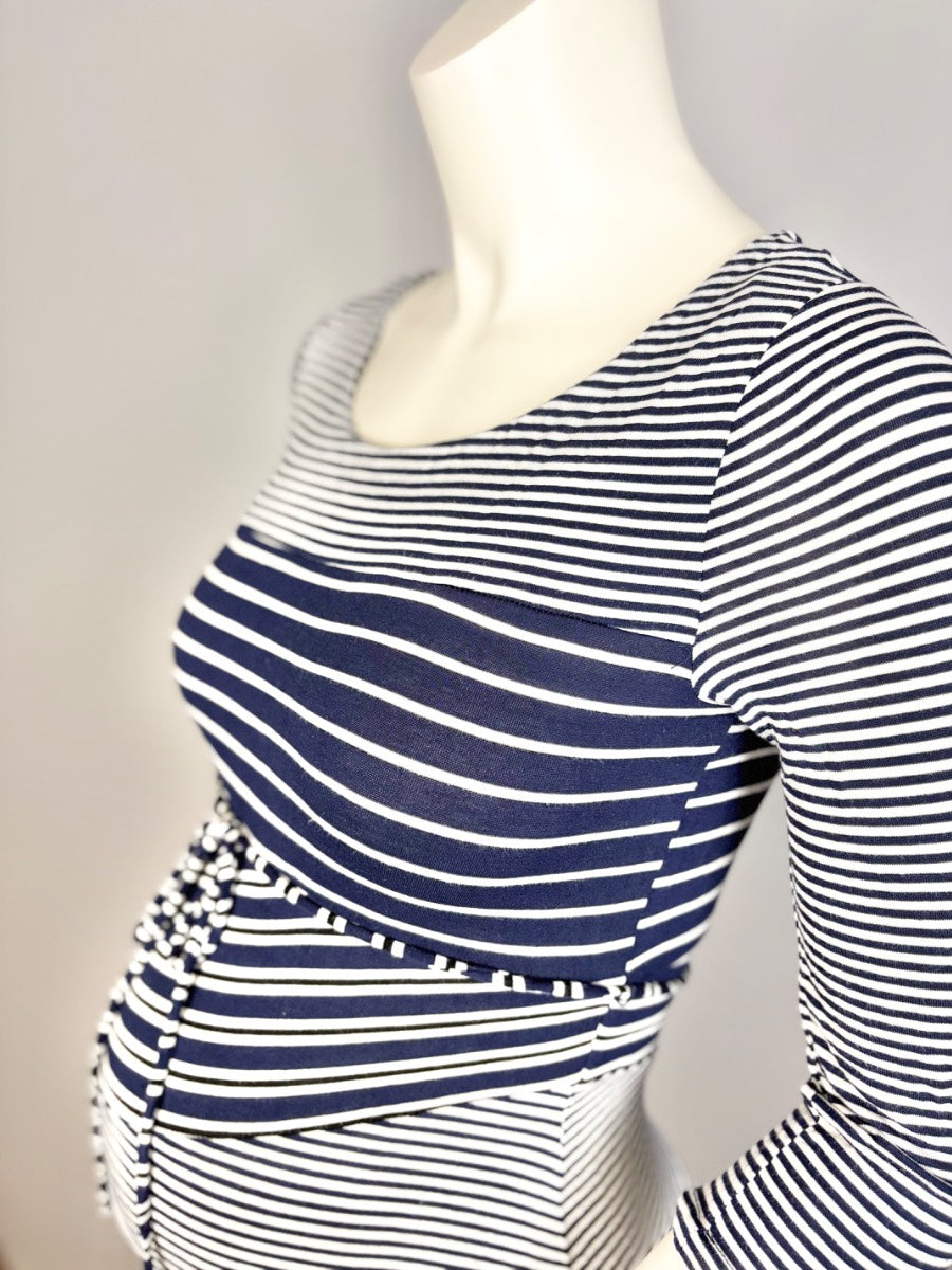 S - Motherhood Striped Bodycon Dress