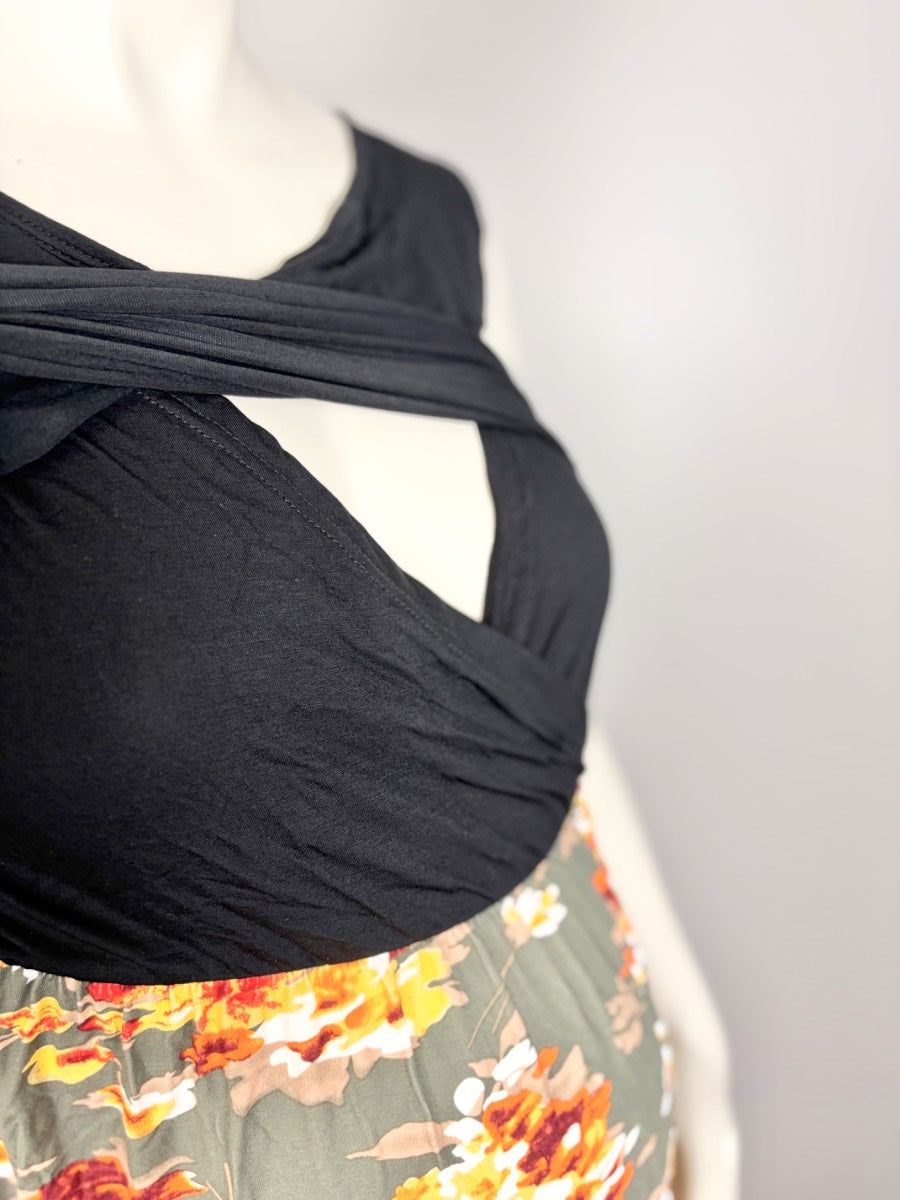 XL - Smallshow Floral Midi Nursing Dress