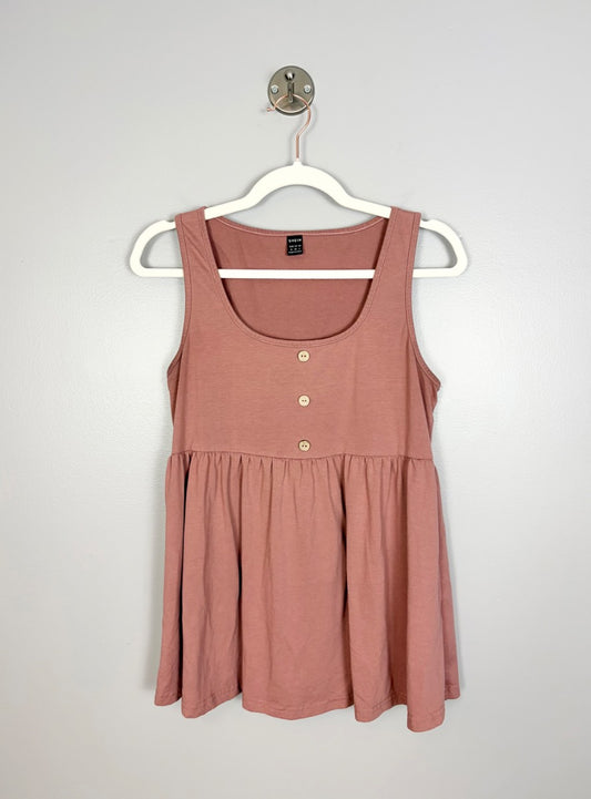 M - Shein Button Detail Coral Tank