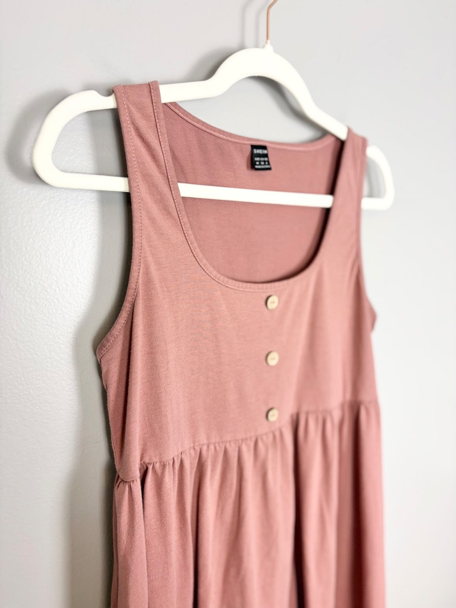 M - Shein Button Detail Coral Tank