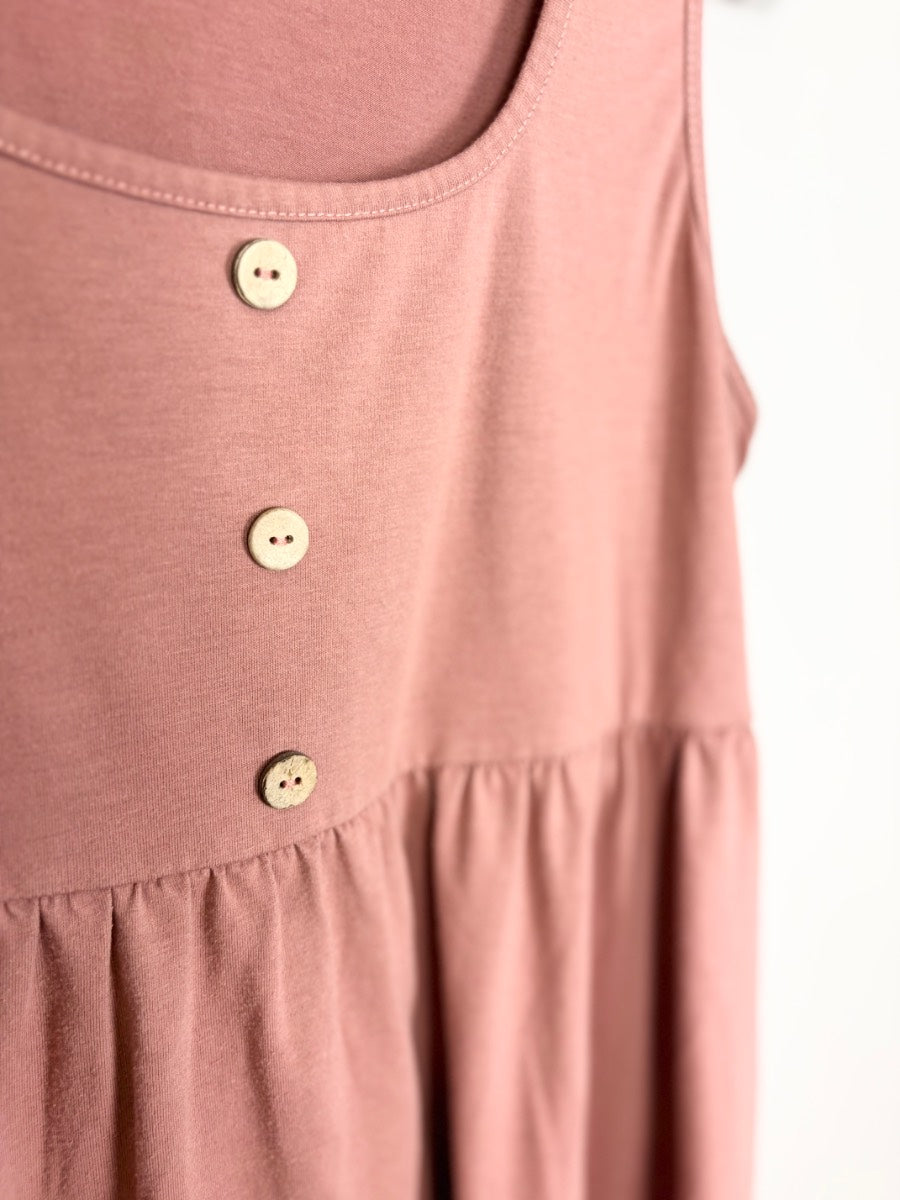 M - Shein Button Detail Coral Tank