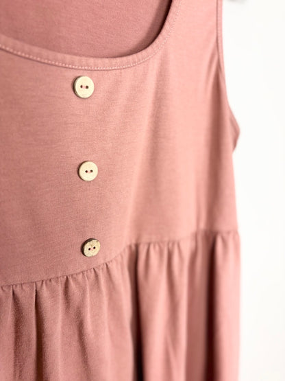 M - Shein Button Detail Coral Tank