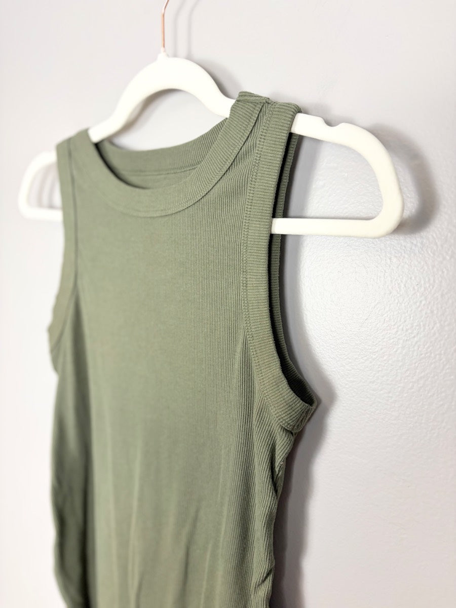 M - Old Navy Olive Ribbed Racerback Tank