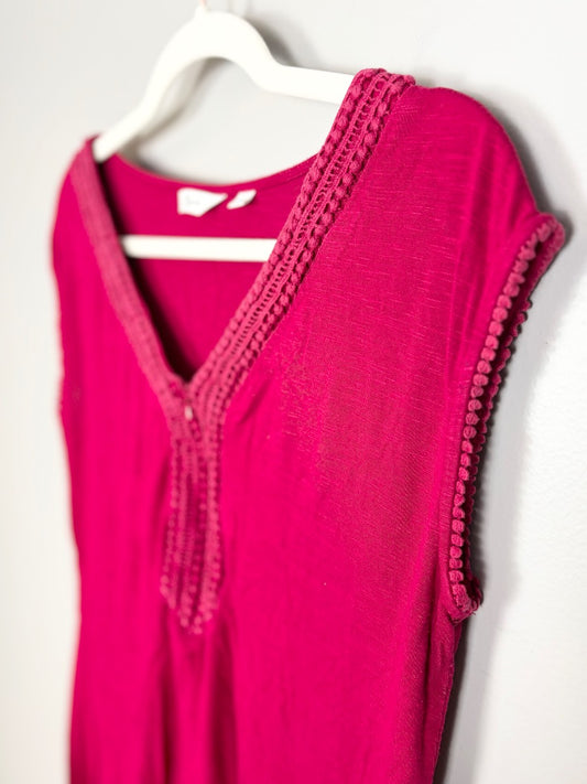S - Thyme Deep Coral Zippered Nursing Shirt