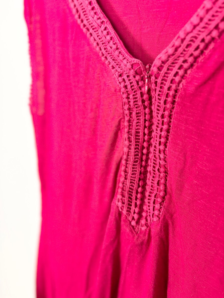 S - Thyme Deep Coral Zippered Nursing Shirt