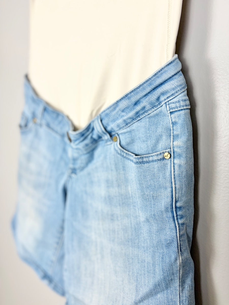 XS - Thyme Light Wash Denim Shorts