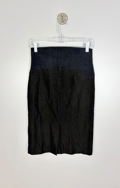 S - Thyme Black Pencil Skirt