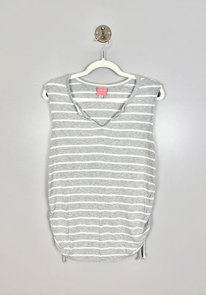 L - Paisley Sky Striped Sleeveless Top