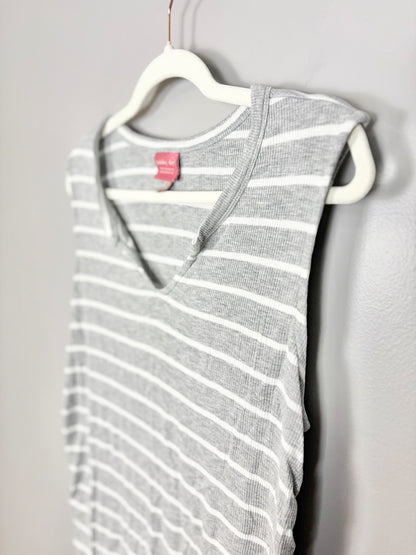 L - Paisley Sky Striped Sleeveless Top