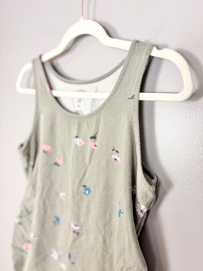 L - Paisley Sky Green Floral Tank Top