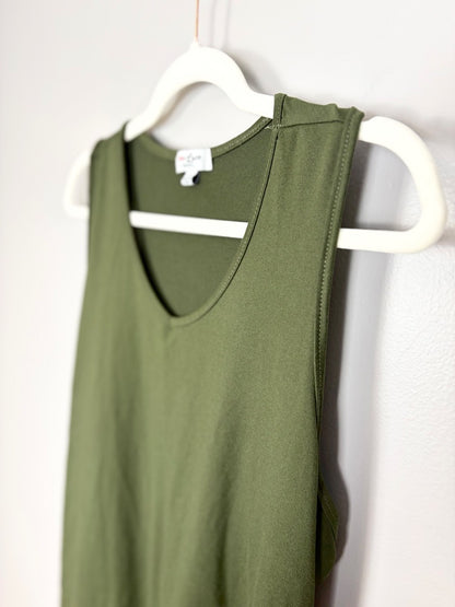 XL - Ruby & Lace Olive V-neck Tank