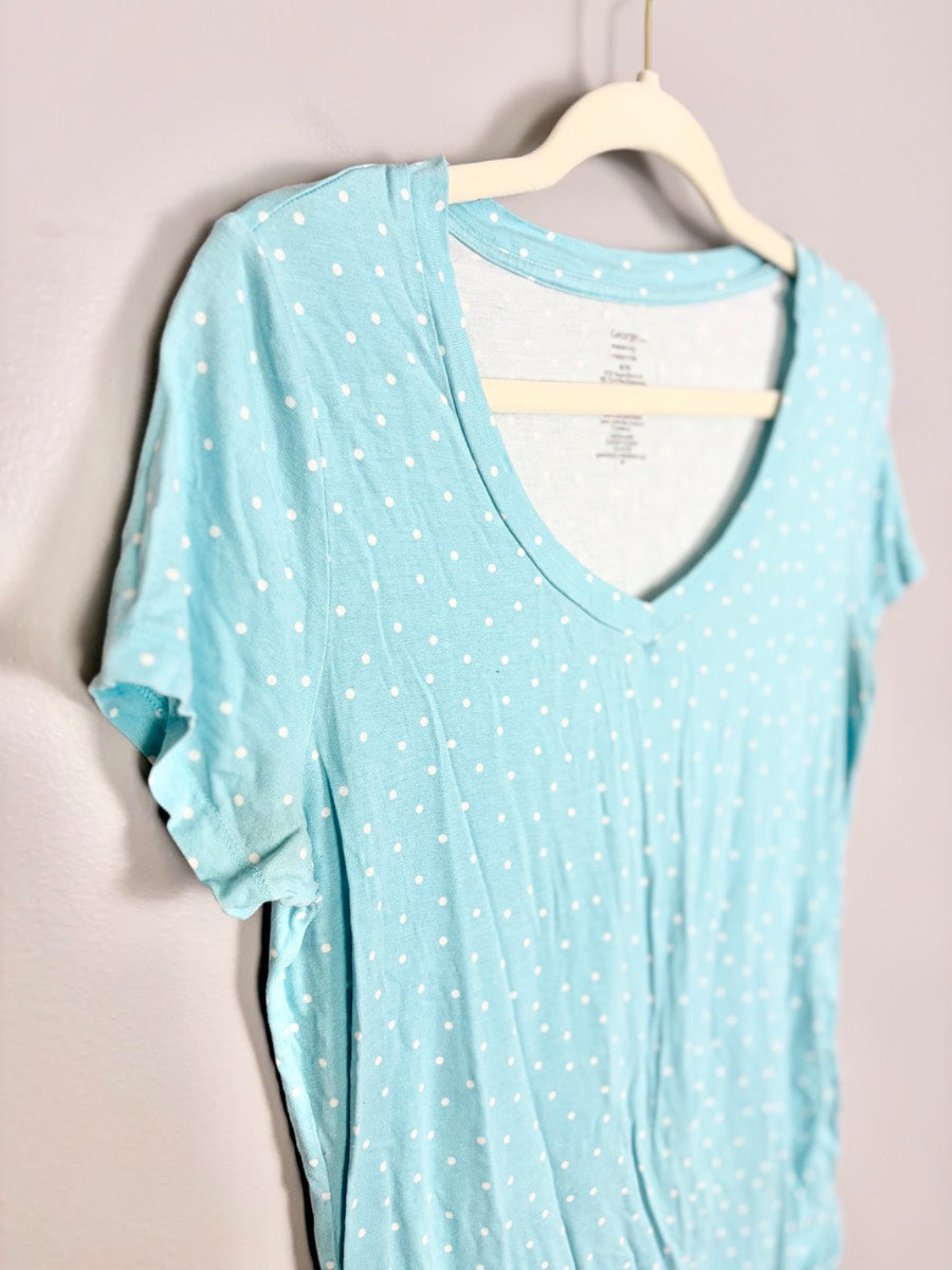 M - George Turquoise Polka Dot Tee