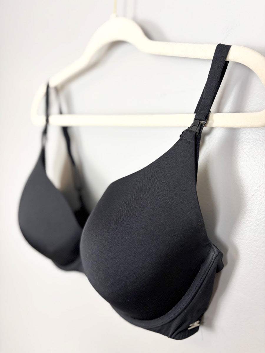 XL/38DD - La Vie En Rose Black Push-up Bra