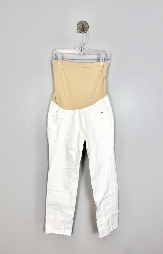 XS - White Denim Crop Length Jeans