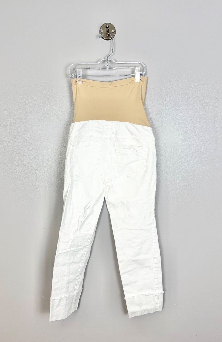 XS - White Denim Crop Length Jeans