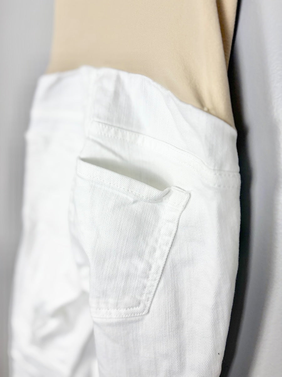 XS - White Denim Crop Length Jeans