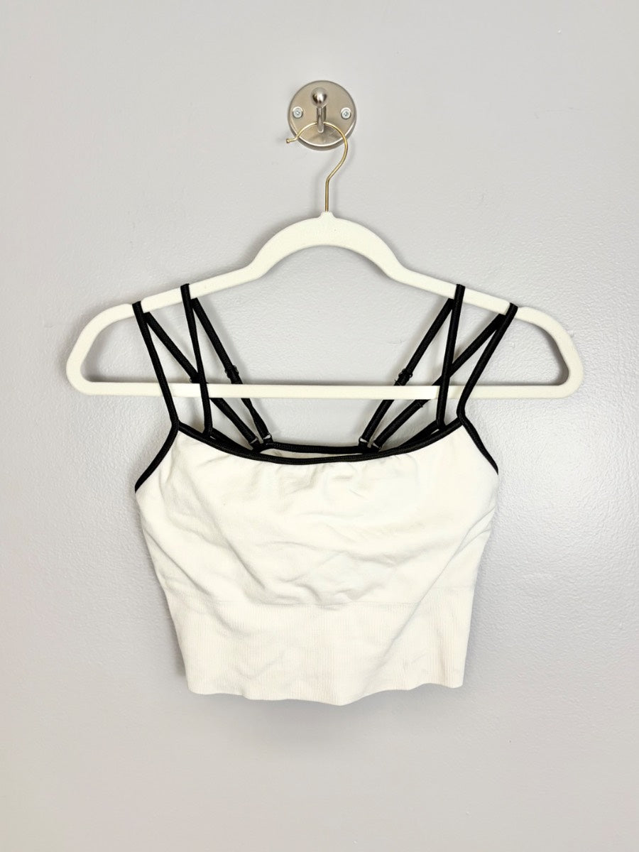 L - H & M Mama Strappy Cream Crop Top