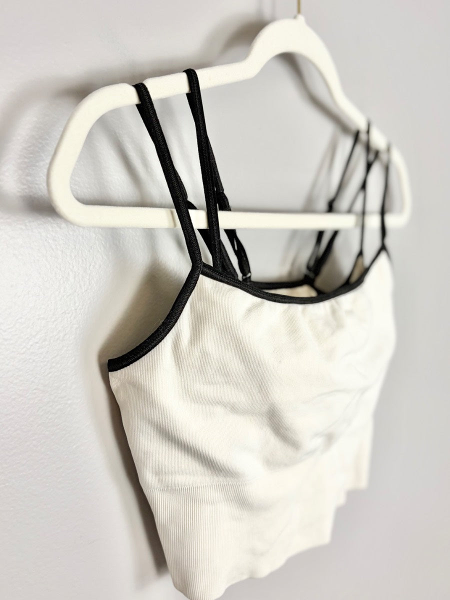 L - H & M Mama Strappy Cream Crop Top