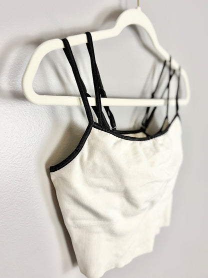 L - H & M Mama Strappy Cream Crop Top