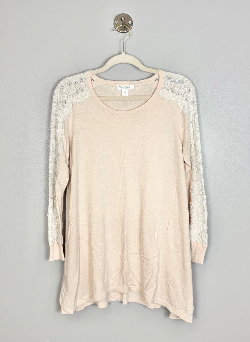 M - Motherhood Lace Sleeve Top