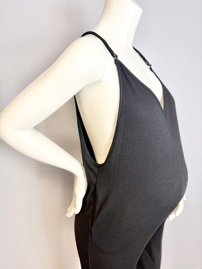 S - Pepper & Zoe Black Ribbed Jumpsuit