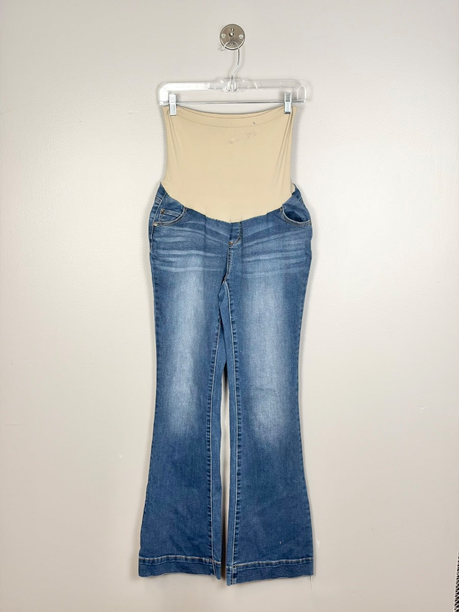 L - Indigo Blue Flare Maternity Jeans