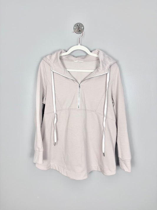 M - Hello Miz Soft Pink Half Zip Nursing Hoodie