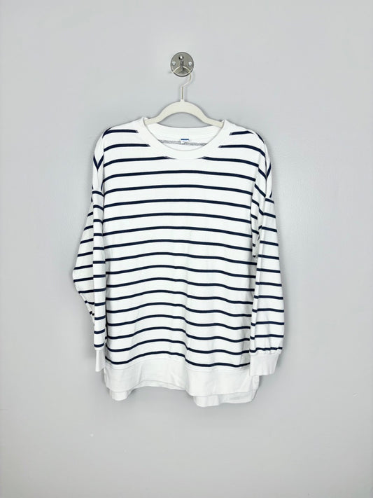 M - Old Navy Striped Oversized Pullover Sweatshirt