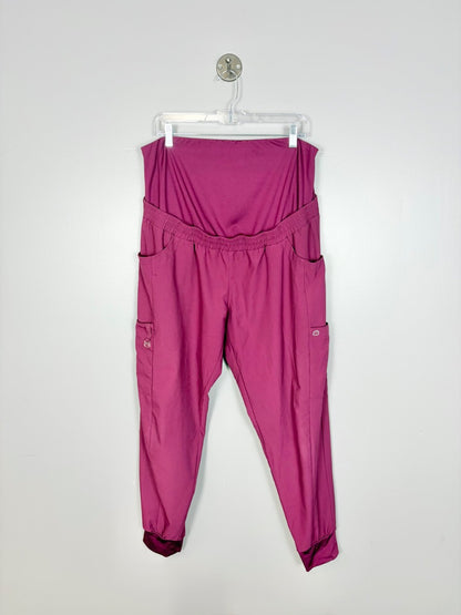 L - WonderWink Cranberry Cargo Jogger Scrubs