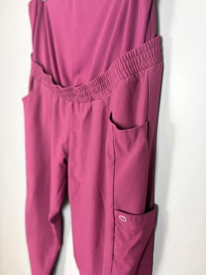 L - WonderWink Cranberry Cargo Jogger Scrubs