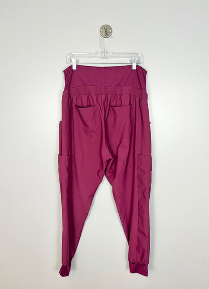 L - WonderWink Cranberry Cargo Jogger Scrubs
