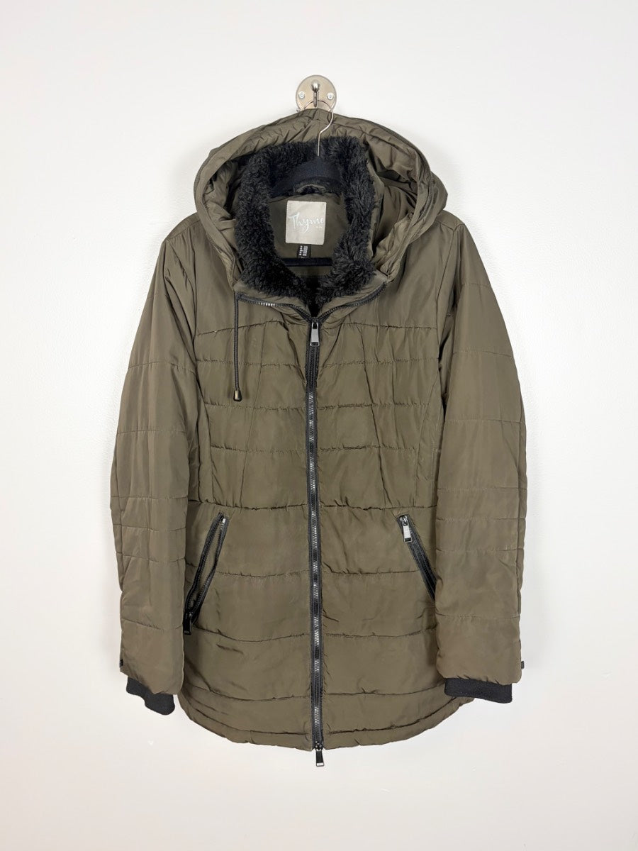 XL - Thyme Quilted Puffer Jacket