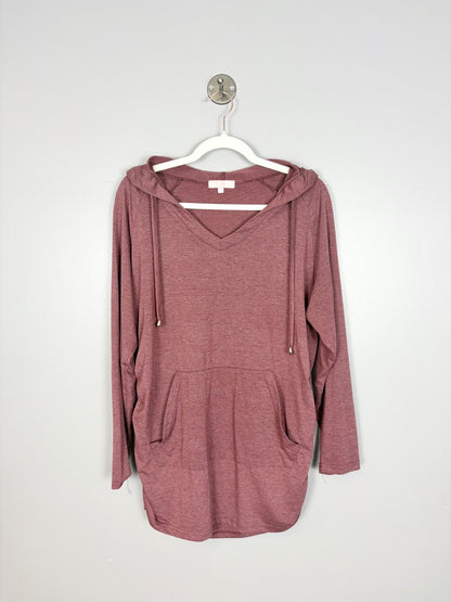 XL - Brome Rose Hooded Pullover Top