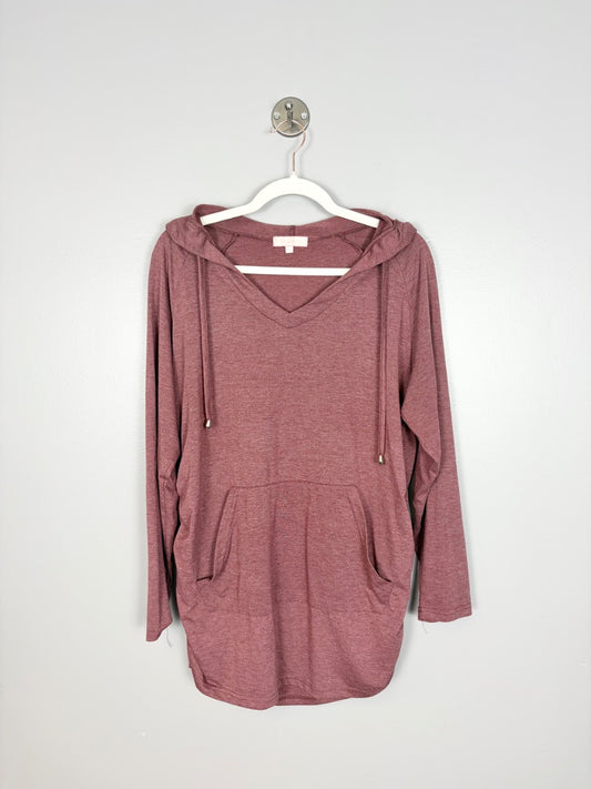 XL - Brome Rose Hooded Pullover Top