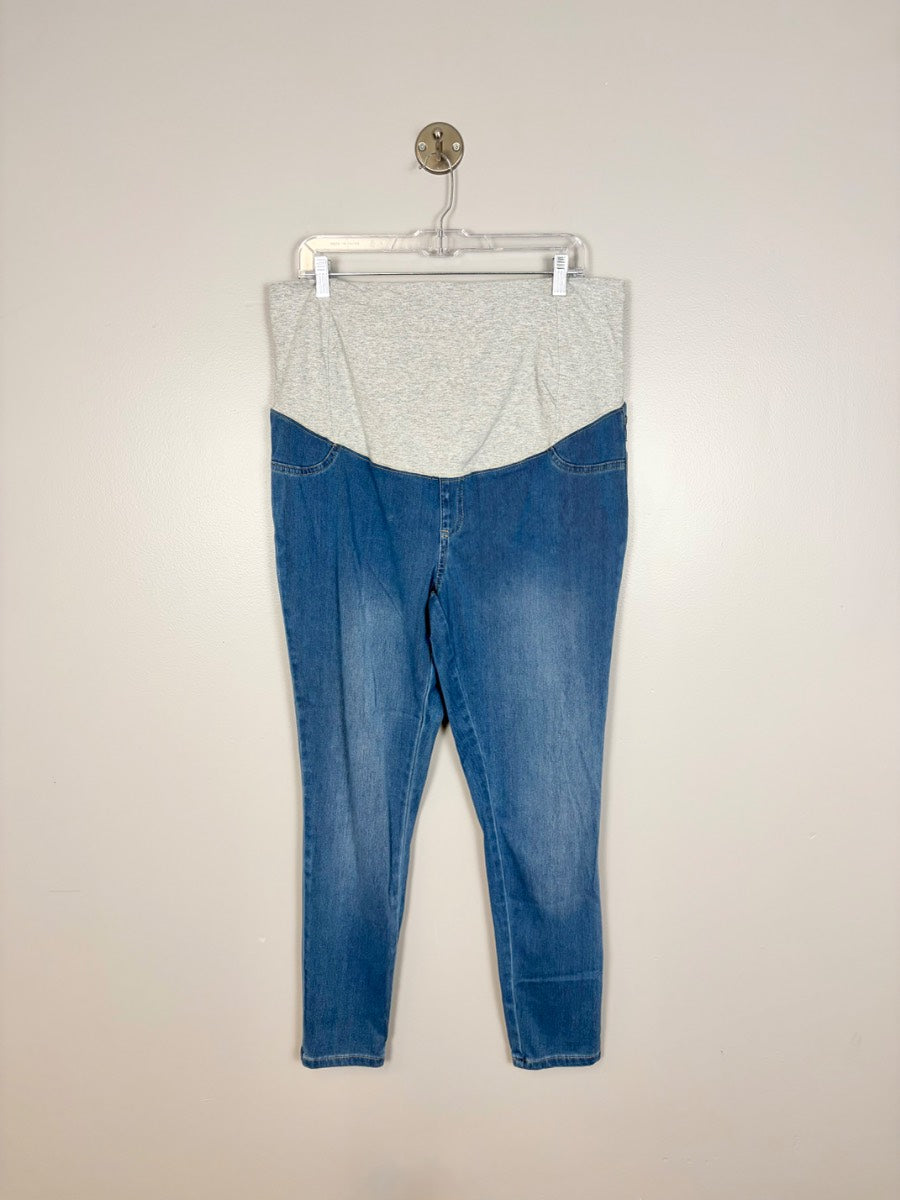 XL - Paisley Sky Skinny Maternity Jeans