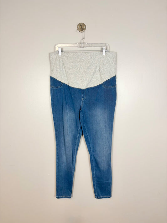 XL - Paisley Sky Skinny Maternity Jeans