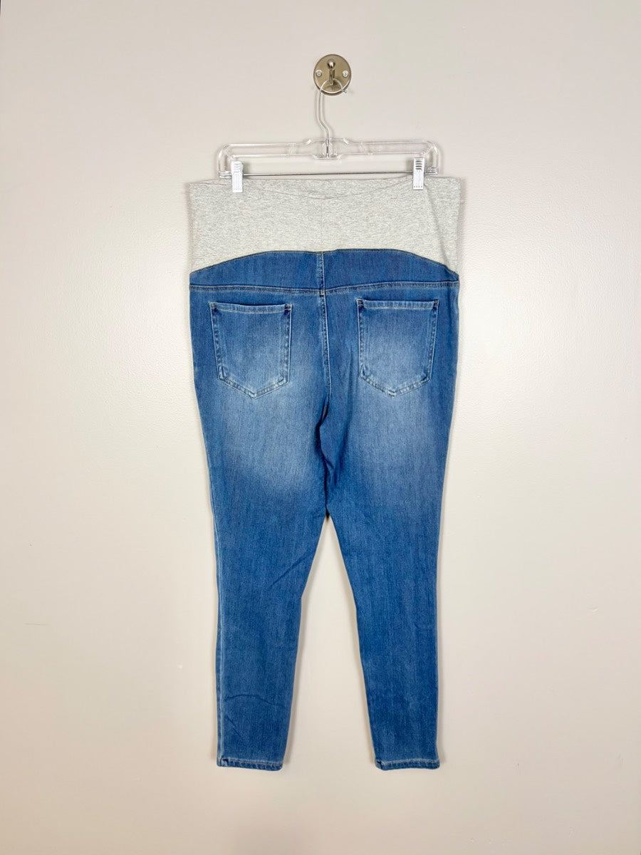 XL - Paisley Sky Skinny Maternity Jeans