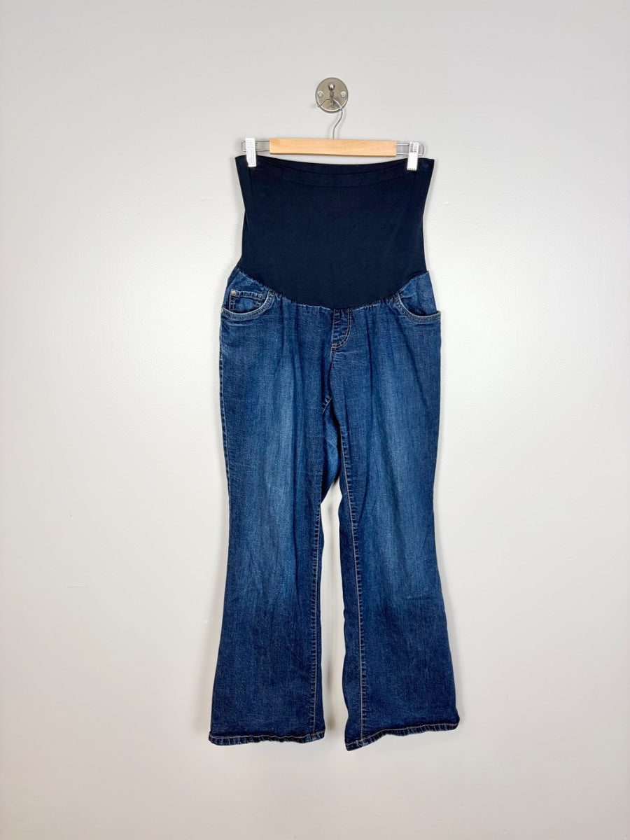 XL - Indigo Blue Flare Maternity Jeans