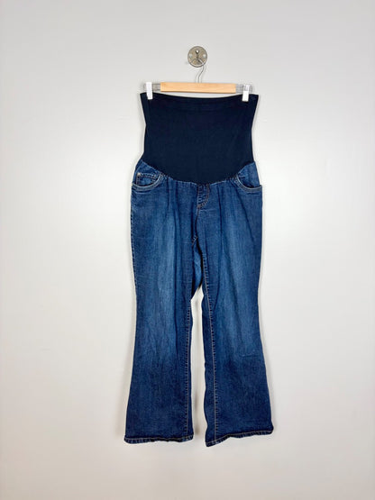 XL - Indigo Blue Flare Maternity Jeans