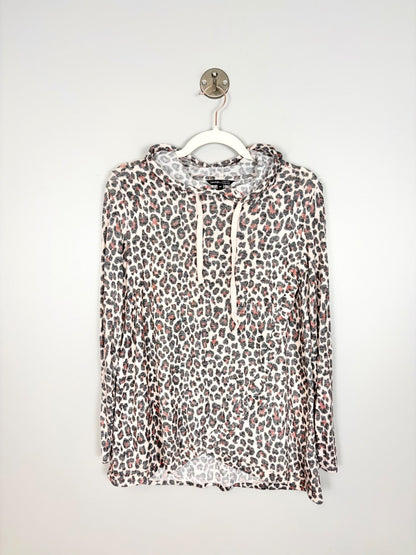 S - George Pink Leopard Print Nursing Hoodie