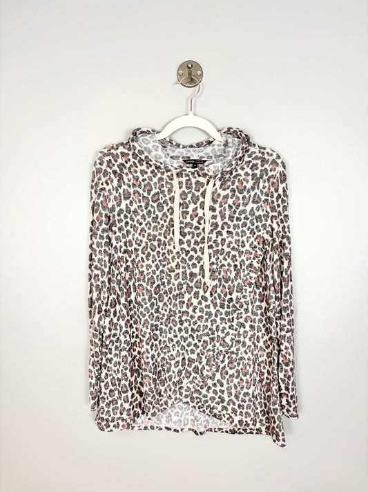 S - George Pink Leopard Print Nursing Hoodie