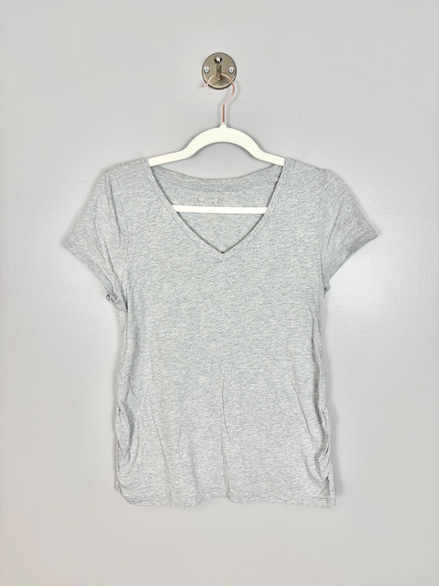 M - Paisley Sky Grey V-neck Tee