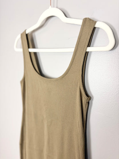 M - Thyme Olive Maxi Tank Dress