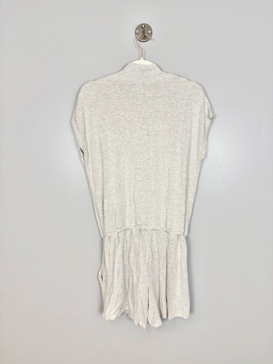 L - Thyme Oatmeal Jersey Drawstring Romper