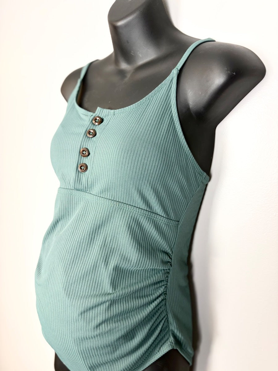 M - Ribbed One-Piece Henley Swinsuit