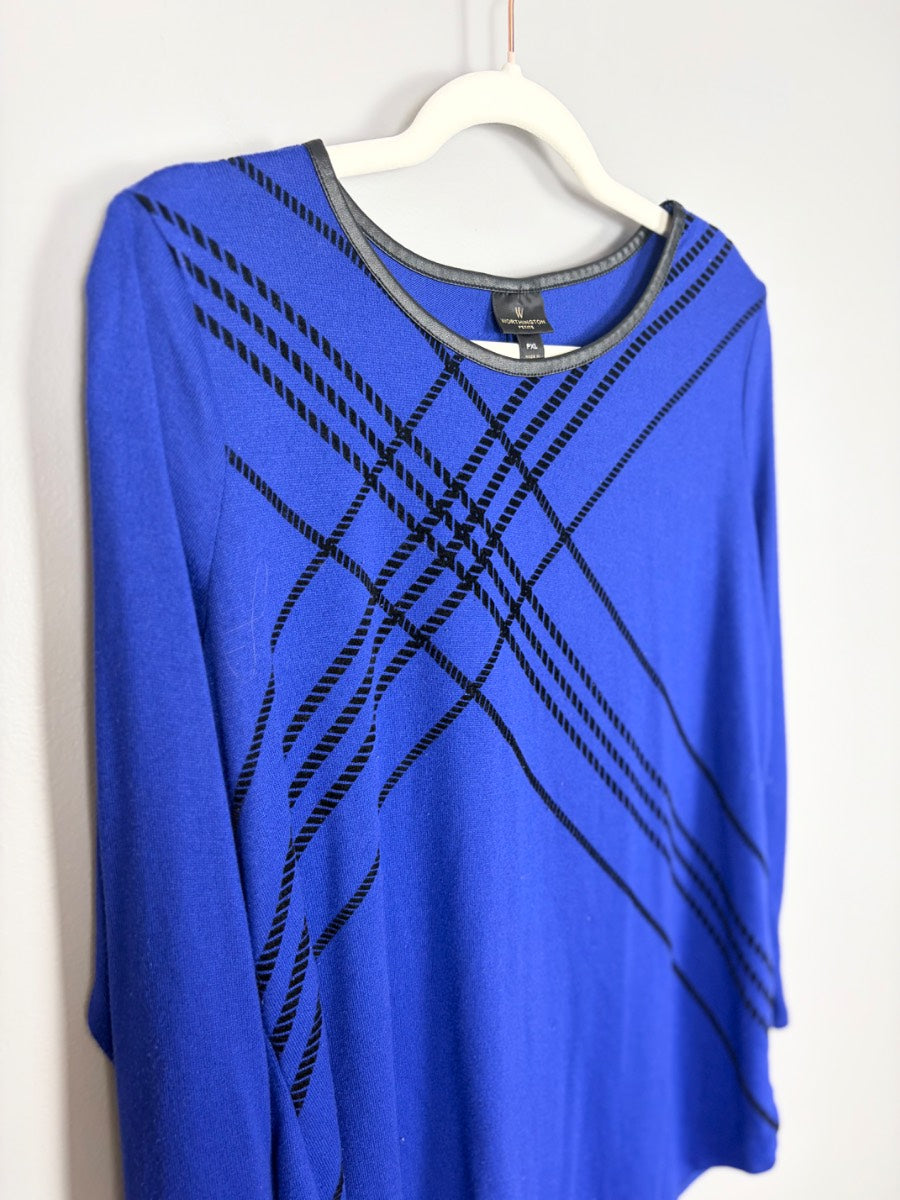 XL - Worthington Blue Geometric Top