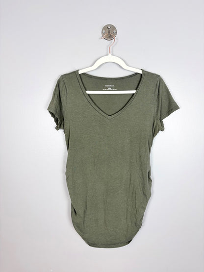 M - Motherhood Olive V-neck Tee