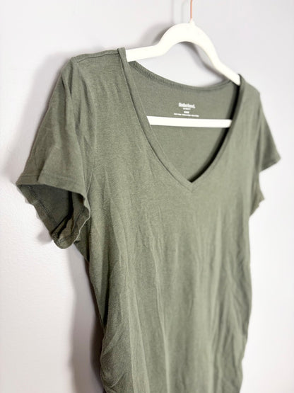 M - Motherhood Olive V-neck Tee