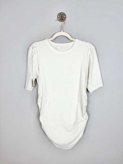 L - Hello Miz Ribbed Puff Sleeve Top